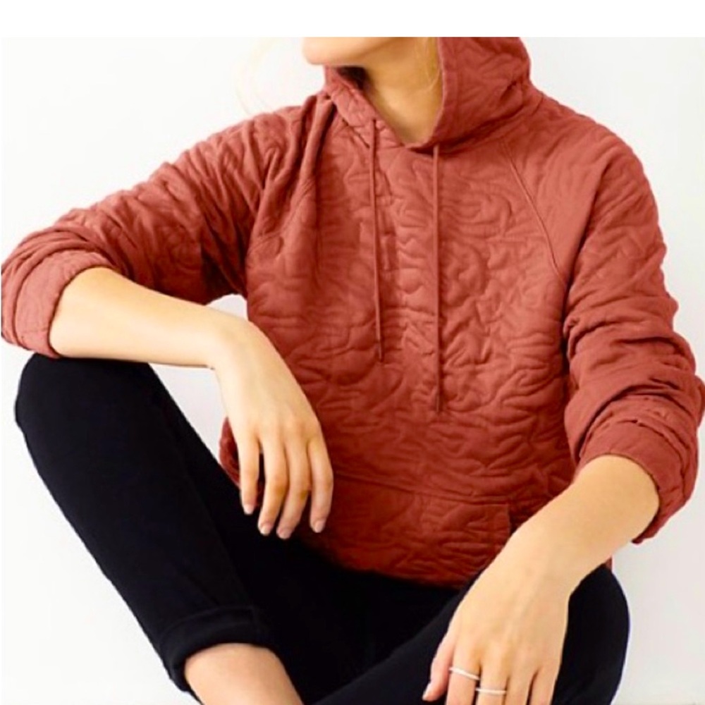 NINE WEST Long sleeve quilted sweatshirt hoodie MEDIUM